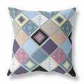 Homeroots 20 in. Tile Indoor & Outdoor Zippered Throw Pillow Blue & Purple 411370